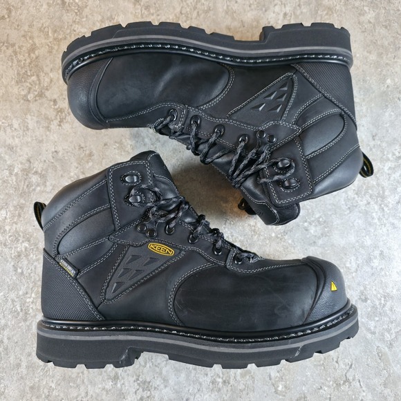 Keen Work Boots Mens Size 10 EE Tacoma Black Leather Steel Toe Waterproof New main image 10